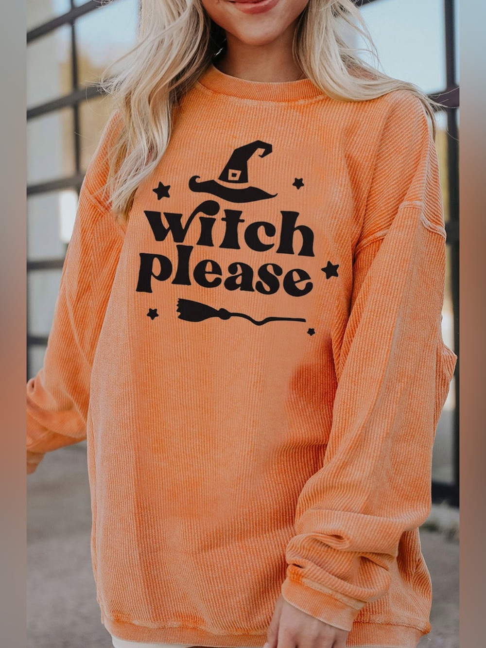 WITCH PLEASE Graphic Dropped Shoulder Sweatshirt